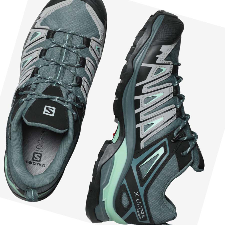 Salomon WoX ULTRA PIONEER CLIMASALOMON™ WATERPROOF Kadın Yürüyüş Ayakkabısı Yeşil | TR 2794AHK